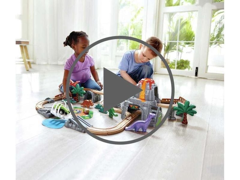 Hape Dino-Eisenbahn-Abenteuer Eisenbahn-Set aus 61 Teilen