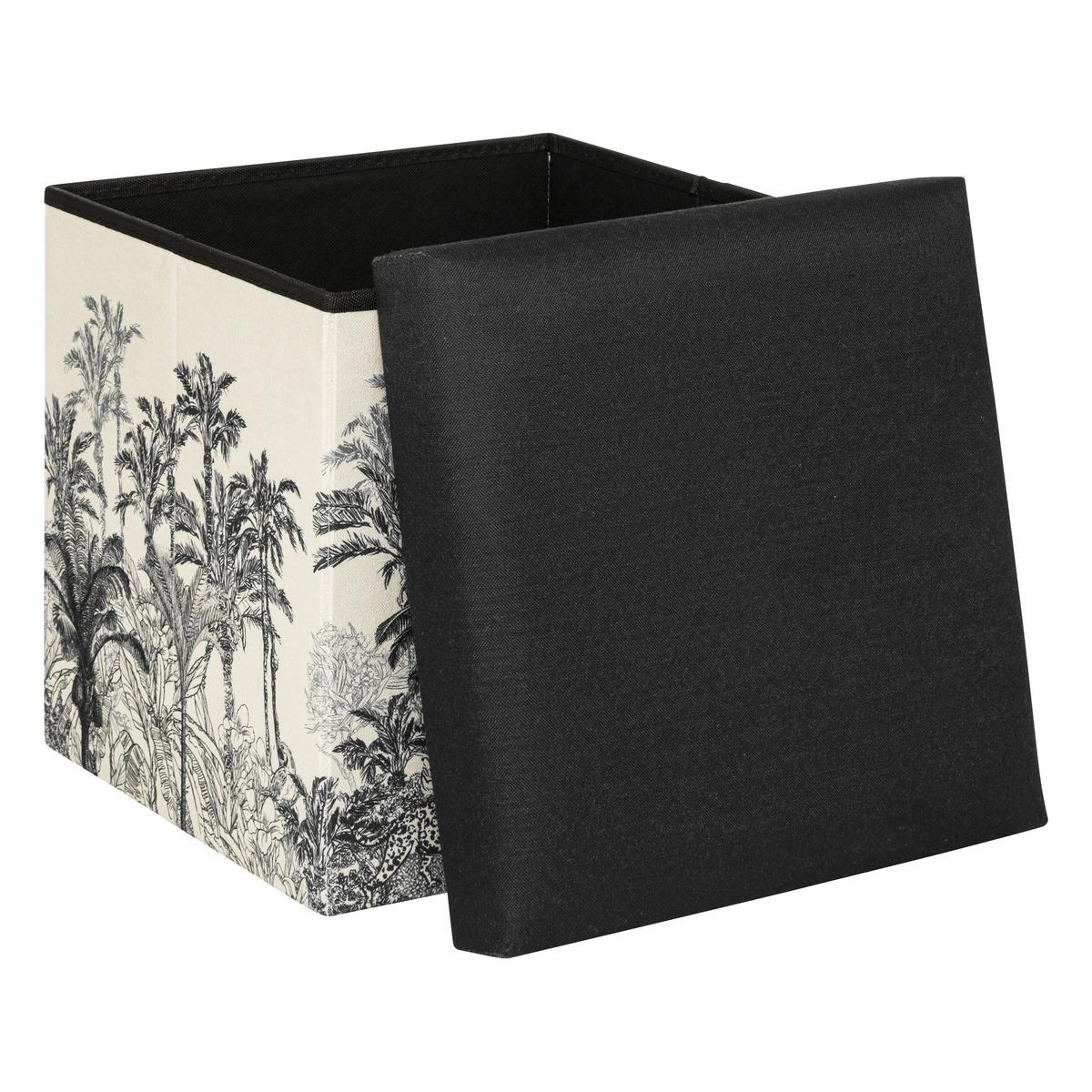POUF PLIABLE BENICIO NOIR BLANC
