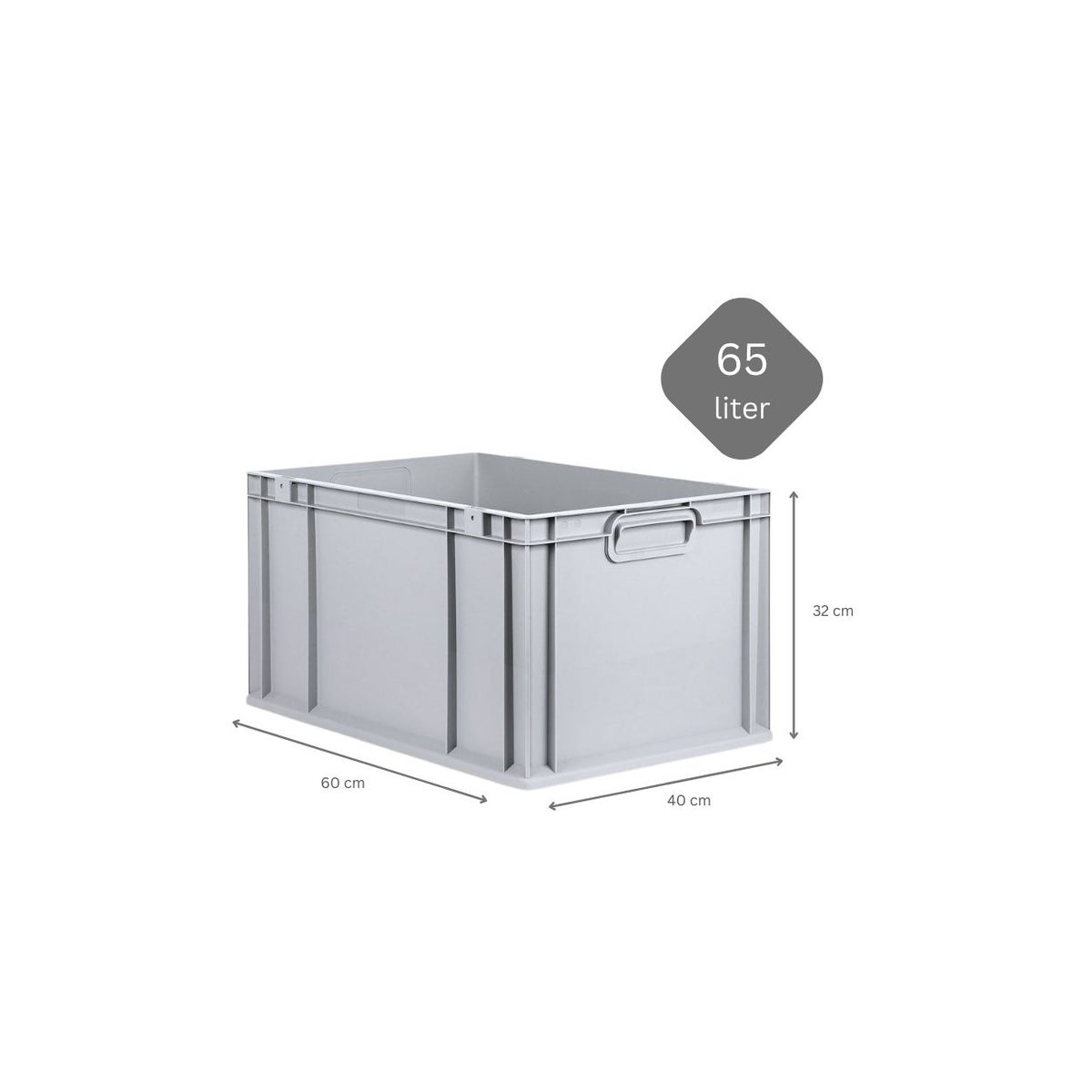 PROREGAL Super Saver Set 5x Eurobox NextGen Grip met scharnierend deksel en groene schuifsluitingen HxBxD 32 x 40 x 60 cm 65 liter