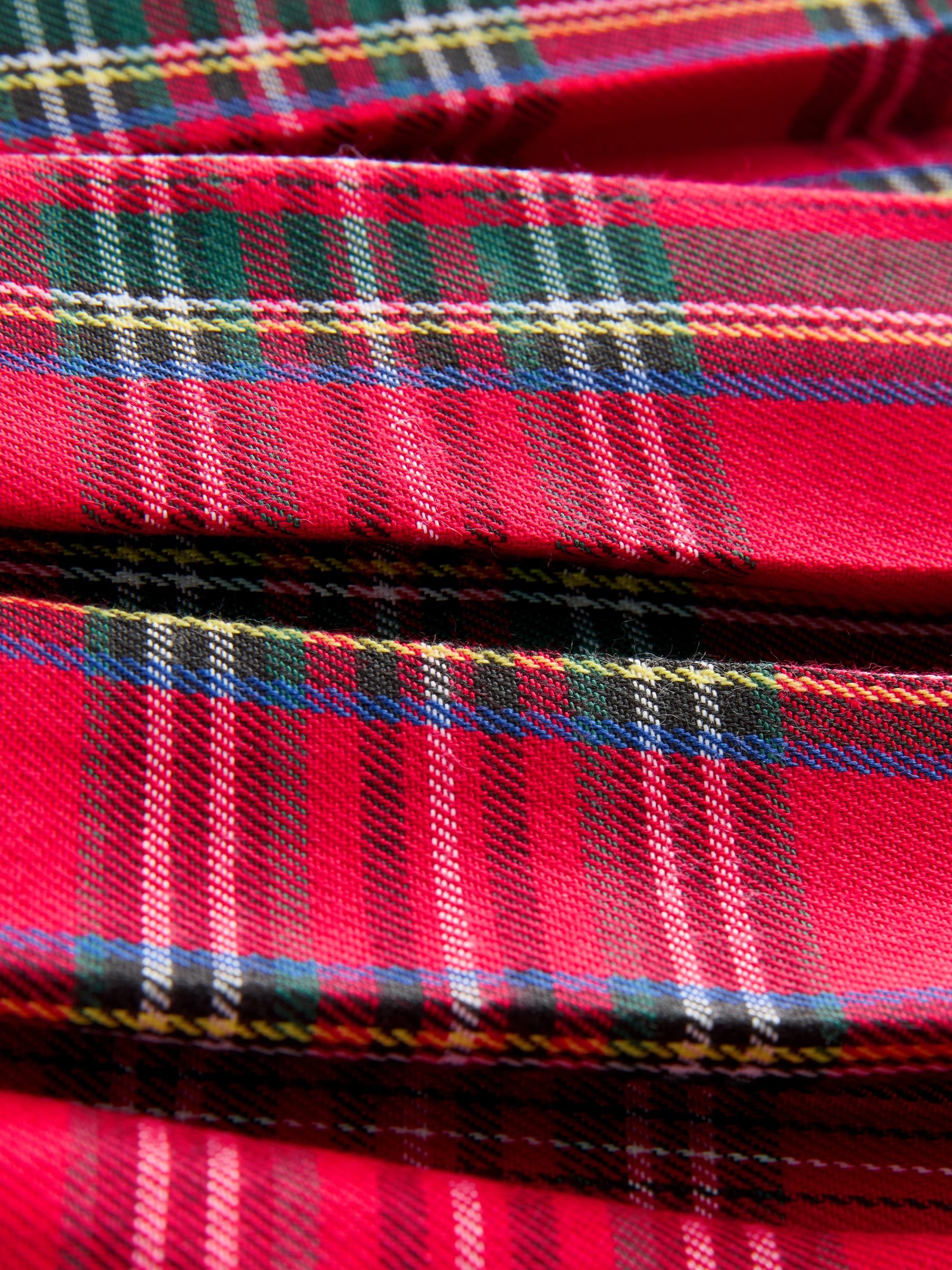 Rood - Tartan Bow Skirt with Navy Tights (3mths-7yrs)