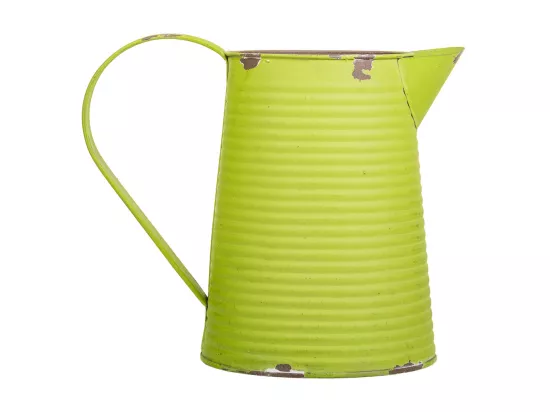 Cruche en métal vert 20xd13x17/18.5h td:10