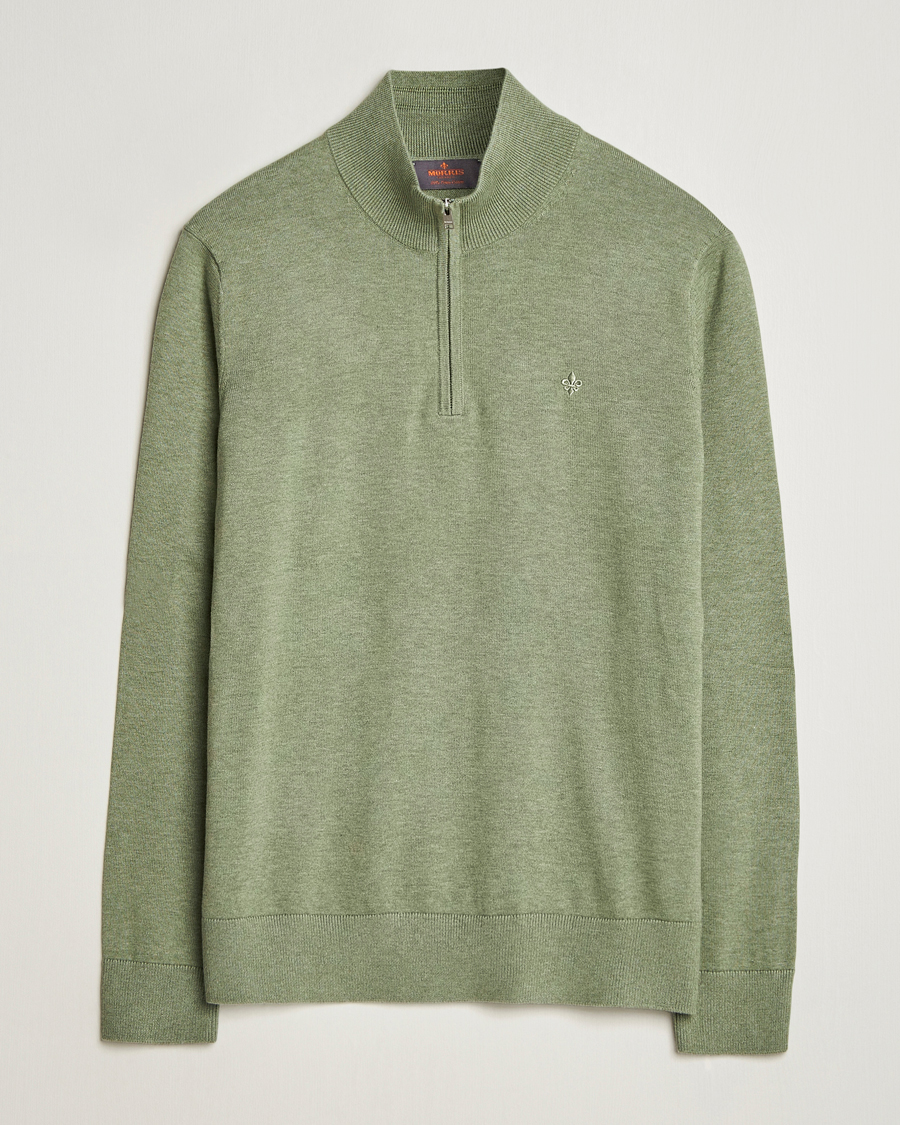 Morris Riley Cotton Half Zip Olive