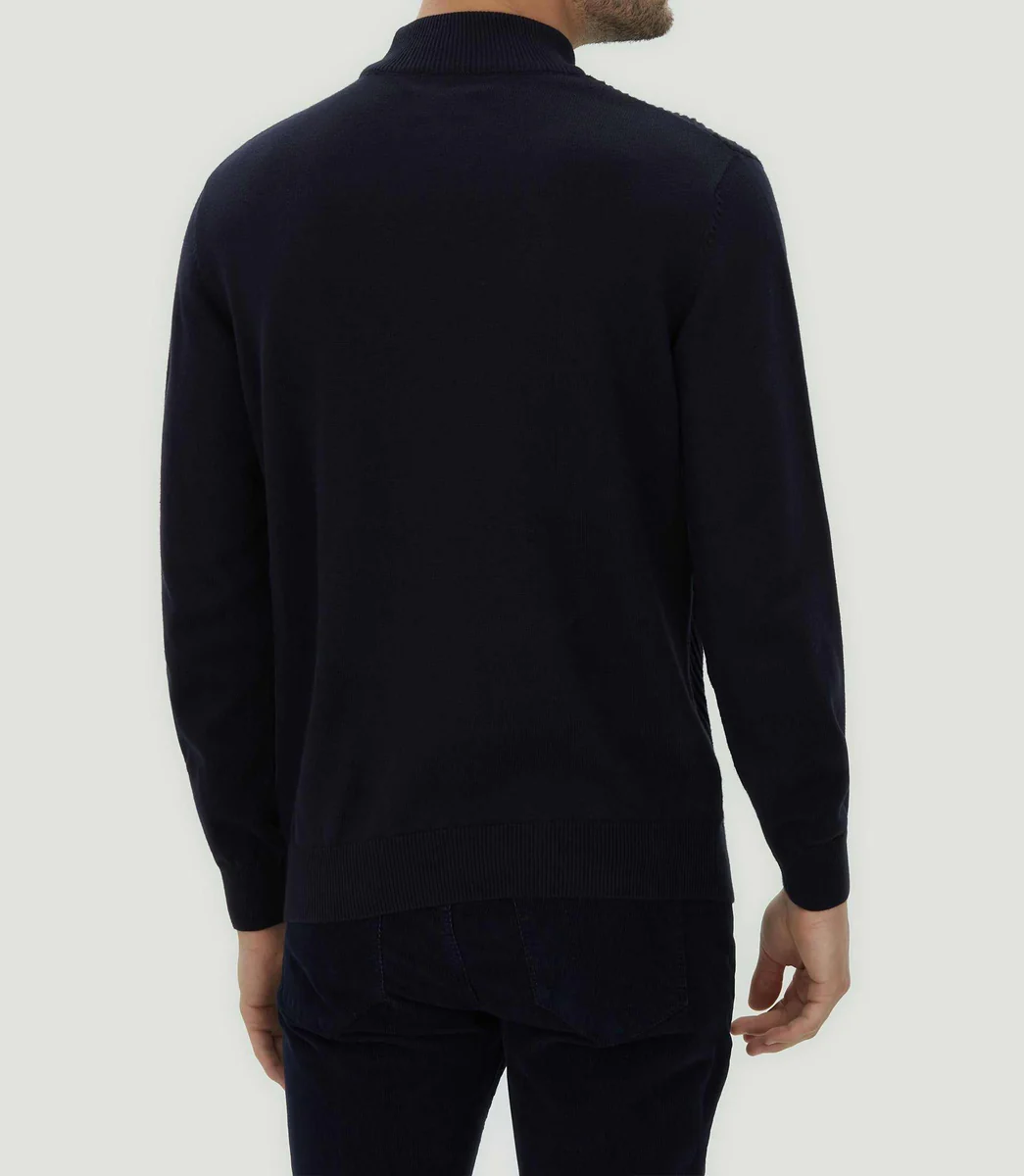 Pull col montant marine 