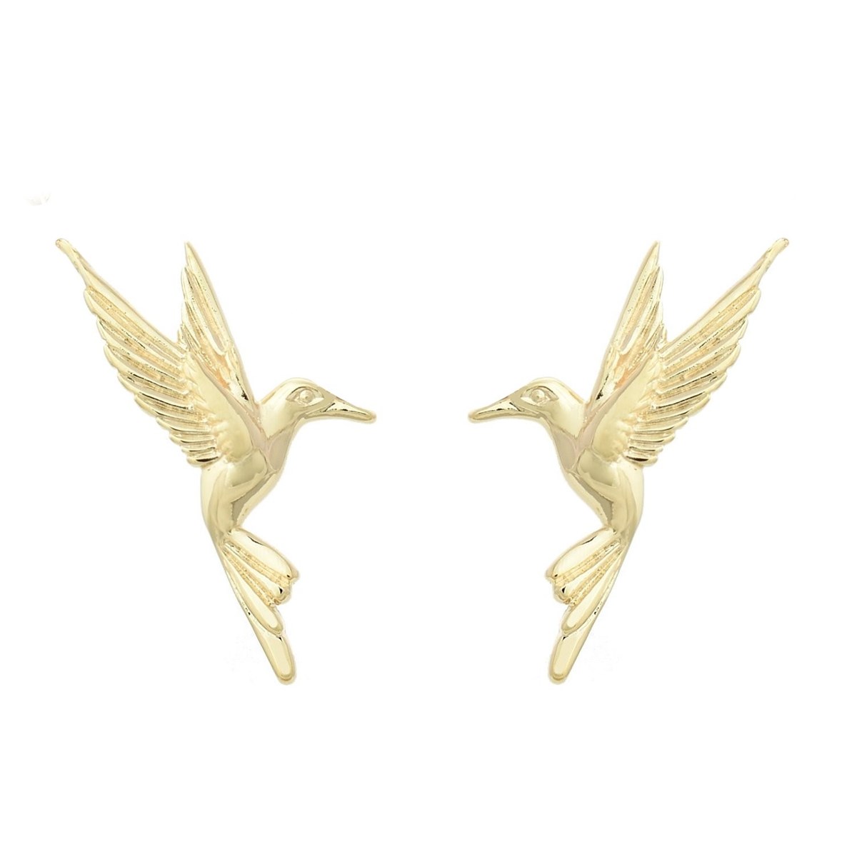 Boucles d'oreilles oiseau colibri Plaqué OR 750 3 microns