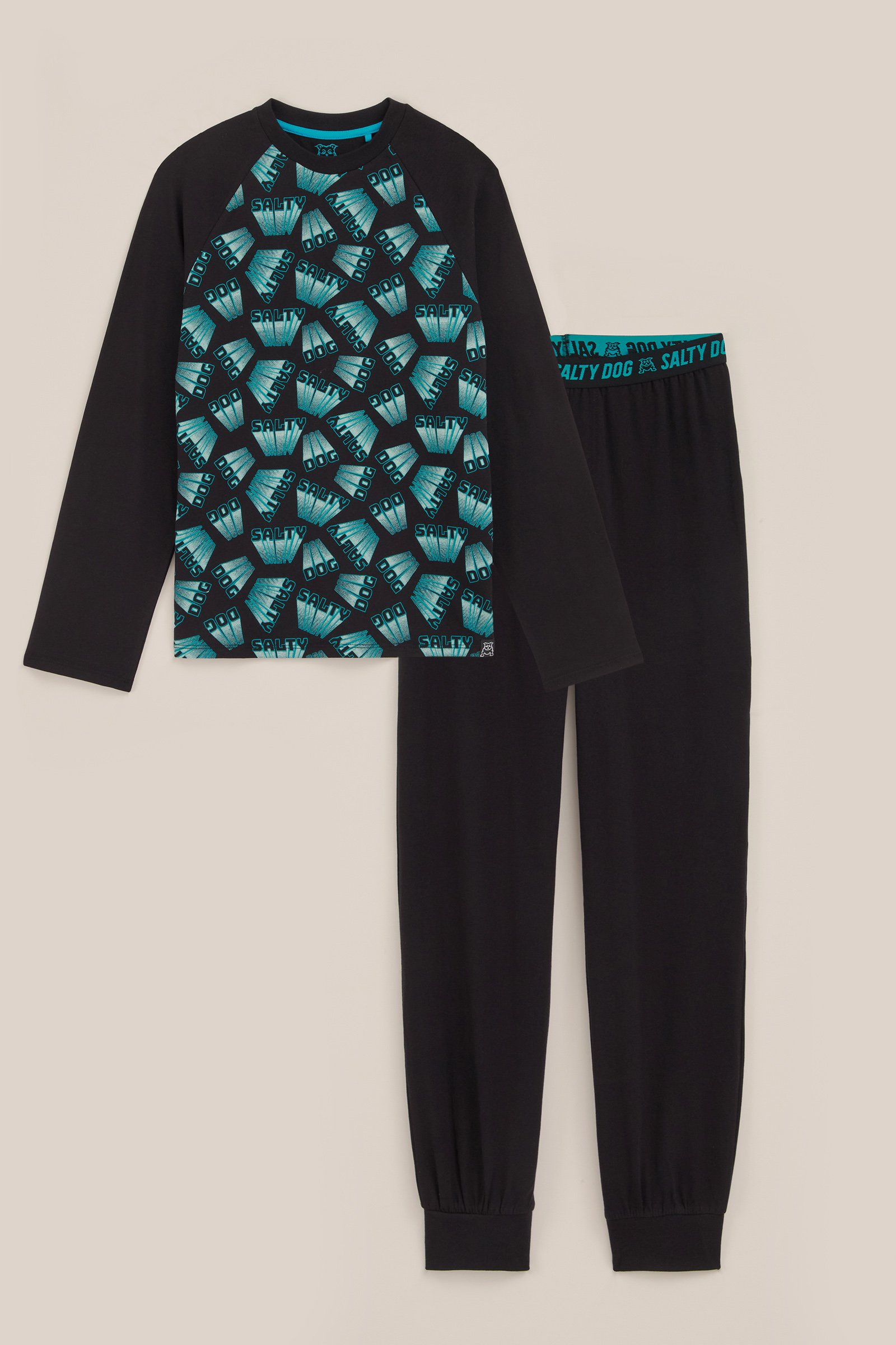 Jongens pyjamaset met dessin Salty Dog Zwart