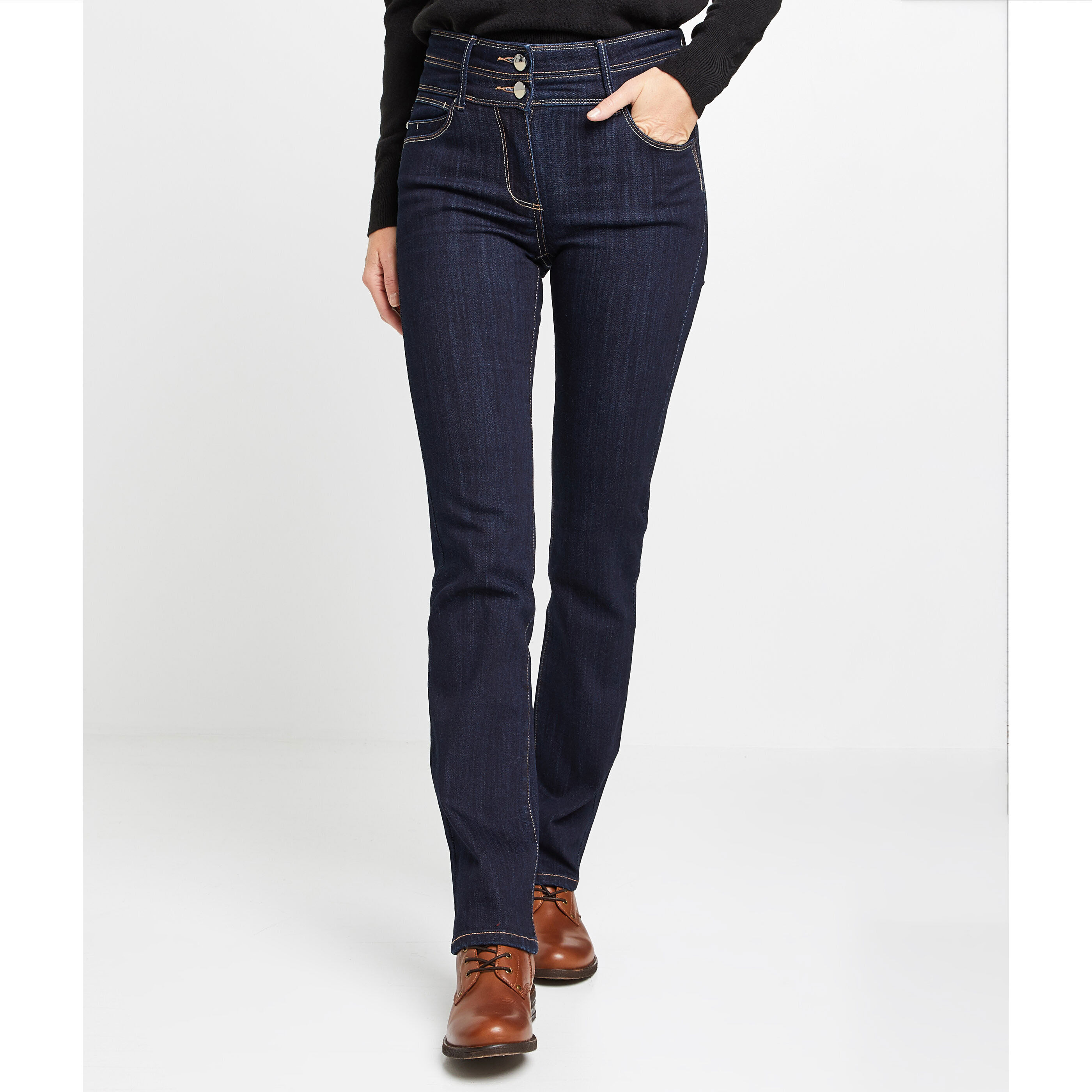 Jean droit taille haute ROME femme - BRUT