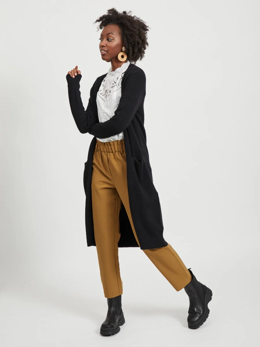 Vila  Viril lang strikket cardigan - sort