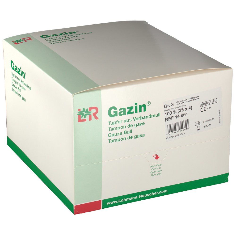 Gazin® Tupfer pflaumengroß 2 +2 steril