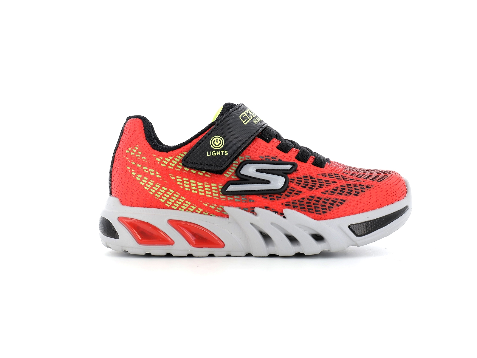 Skechers-400137L Matières combinées Rouge Noir