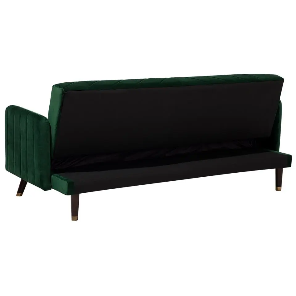 SENJA - Slaapbank 3-zits - Donkere houtkleur - Polyester