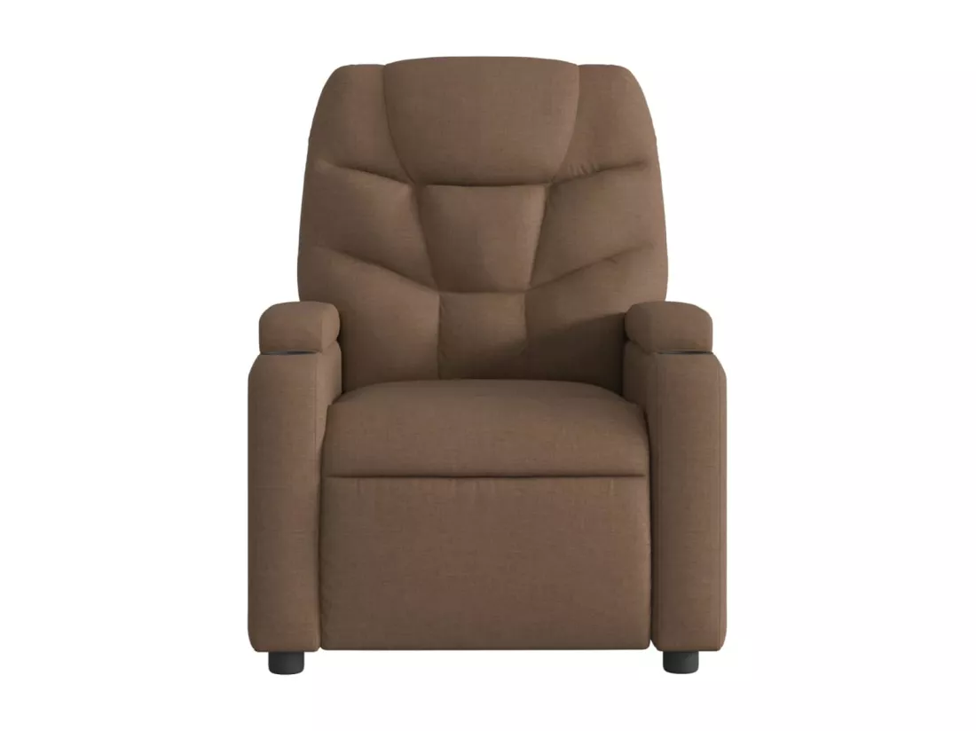 Fauteuil inclinable massant électrique marron tissu