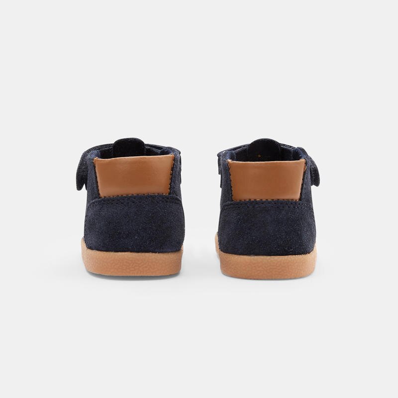 Salomés premiers pas croûte de cuir bleu bébé garçon Bleu