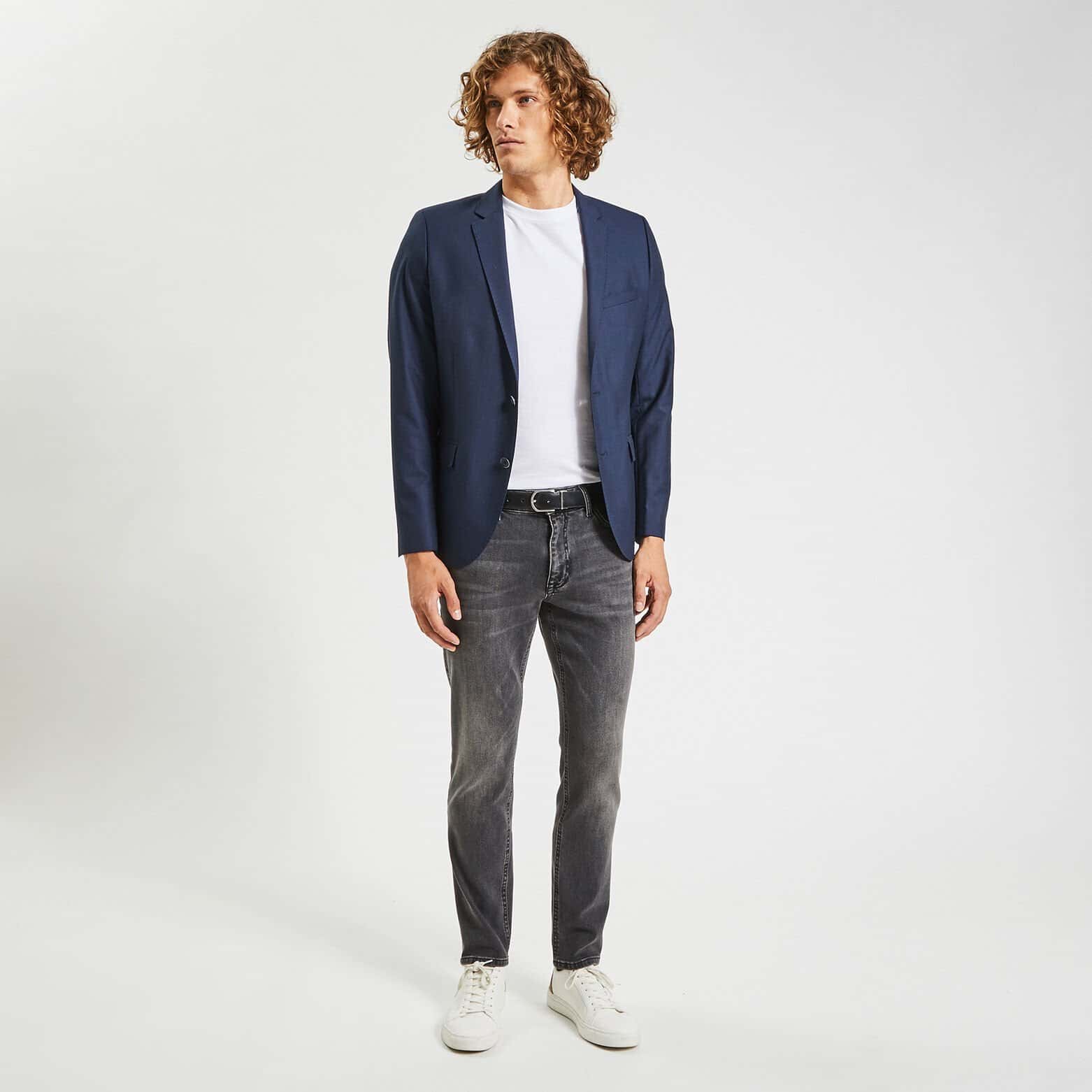 Jean straight 4 longueurs en coton recyclé Noir