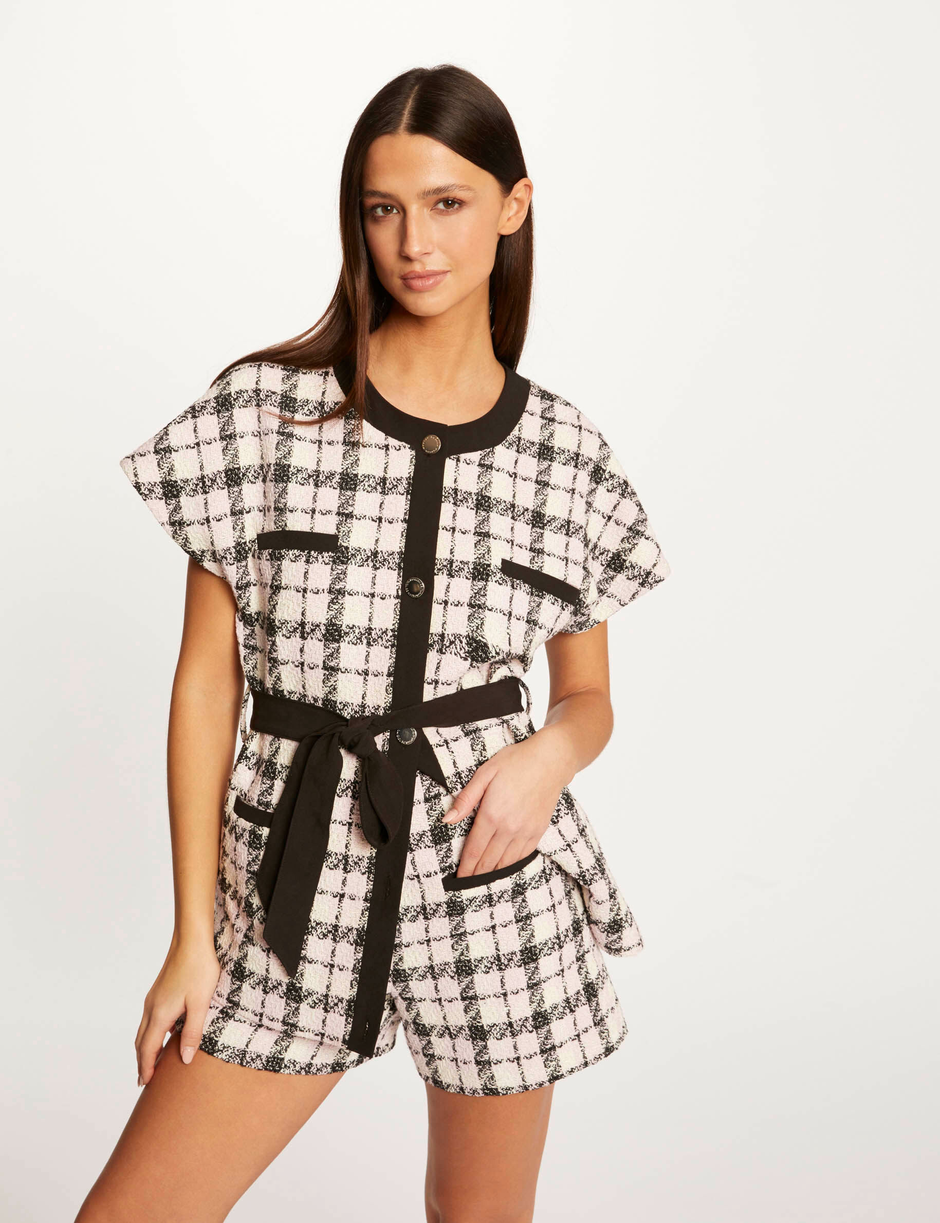 Short droit à carreaux multico femme - multico