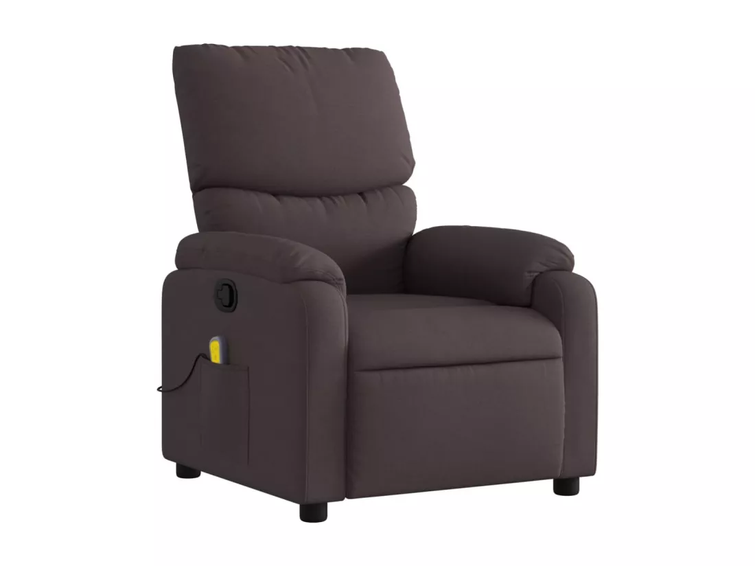 Fauteuil massant inclinable Marron foncé Tissu