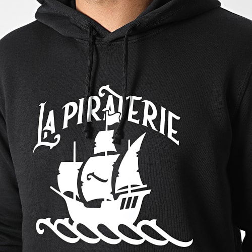 Sweat Capuche Bateau Noir Blanc