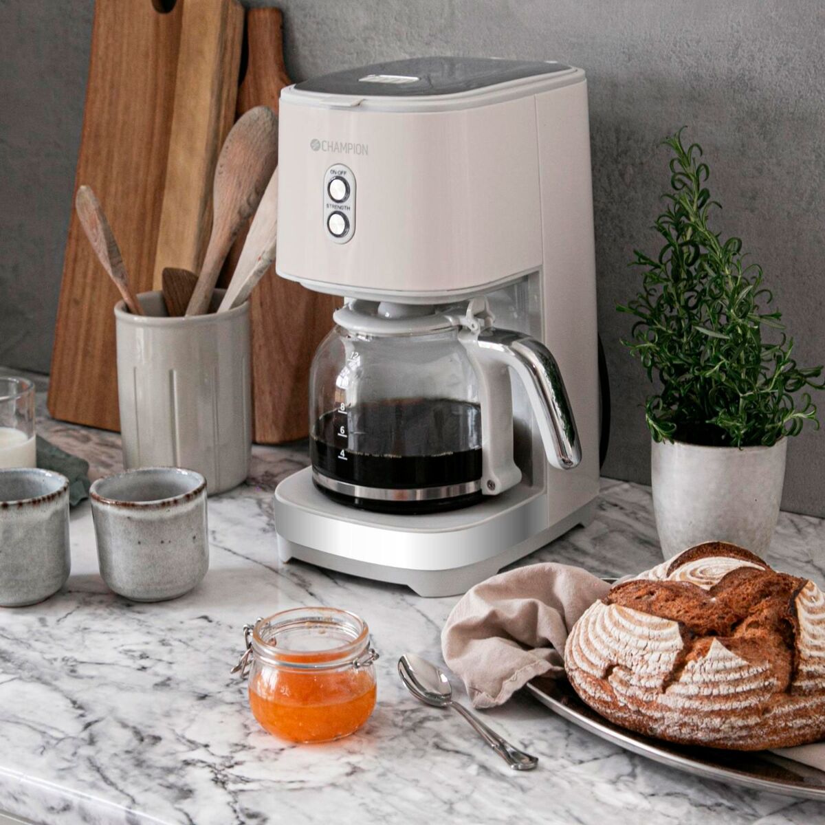 Kaffetrakter Creme White Series, 12 kopper (1,5 liter)