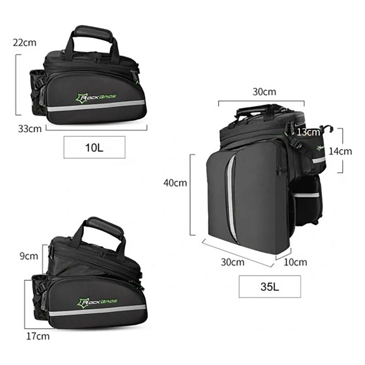 Fahrradtasche Kofferraum 35 l ausklappbaren Taschen