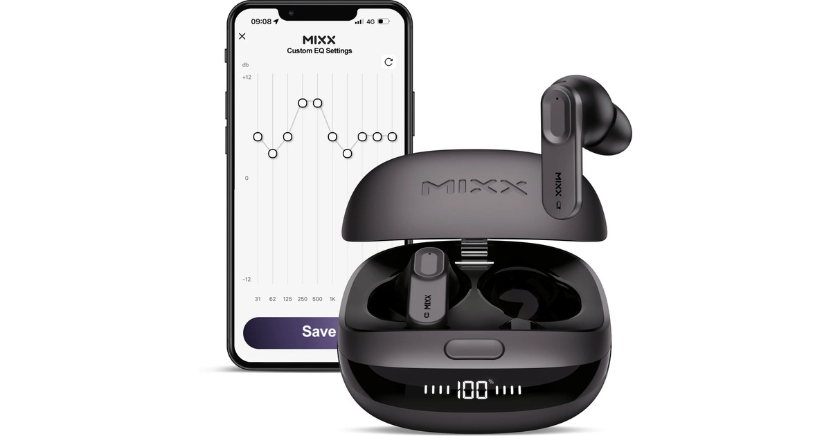 MIXXStreamBuds Ultra ANC Noise Cancelling Earbuds in-ear oortjes  (Zwart)