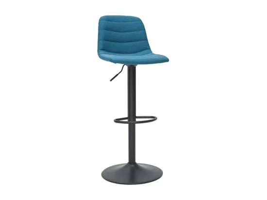 Tabourets de bar réglables en tissu et métal bleu canard (lot de 2) SAURY