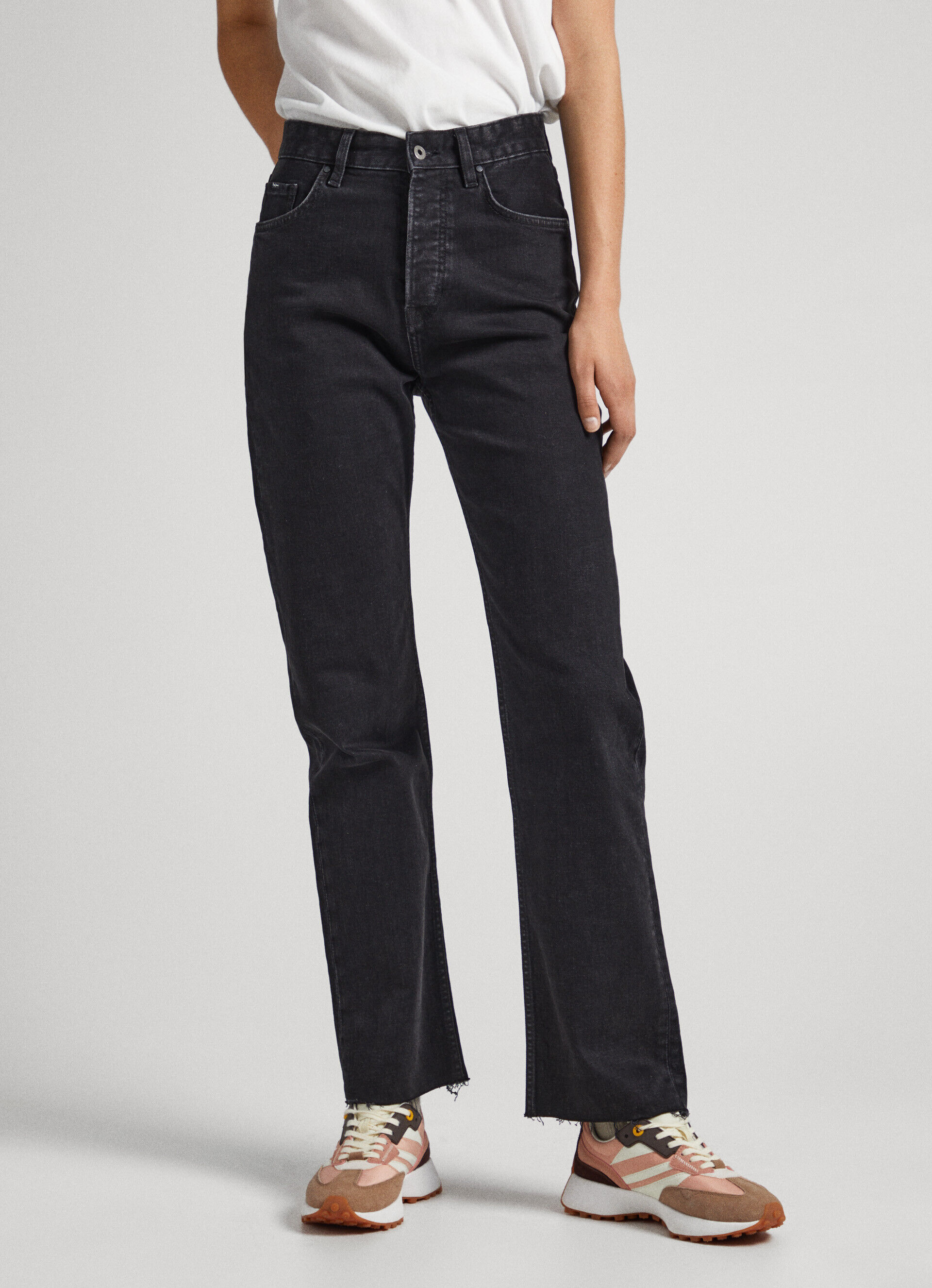 Calça jeans ROBYN de cintura alta e corte regular - jeans
