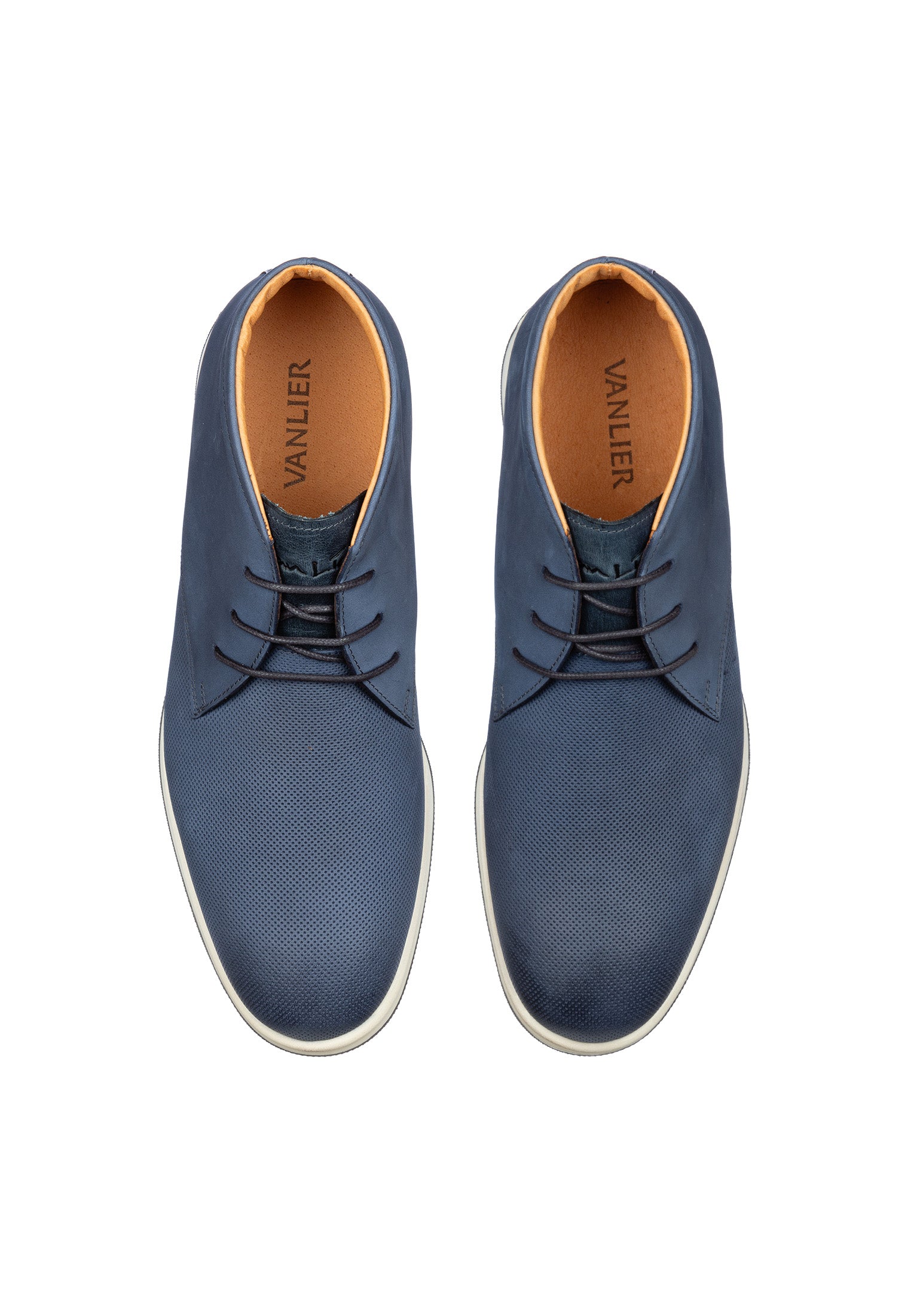 Blauw nubuck Ticino halfhoge veterschoen