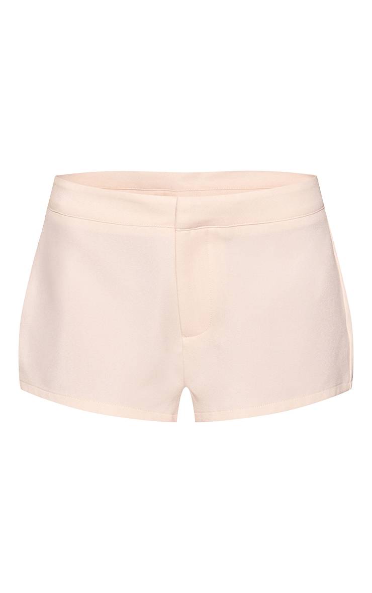 Crème Ensemble Coordonné Short Tailleur Avec Ceinture À Détail Ajusté