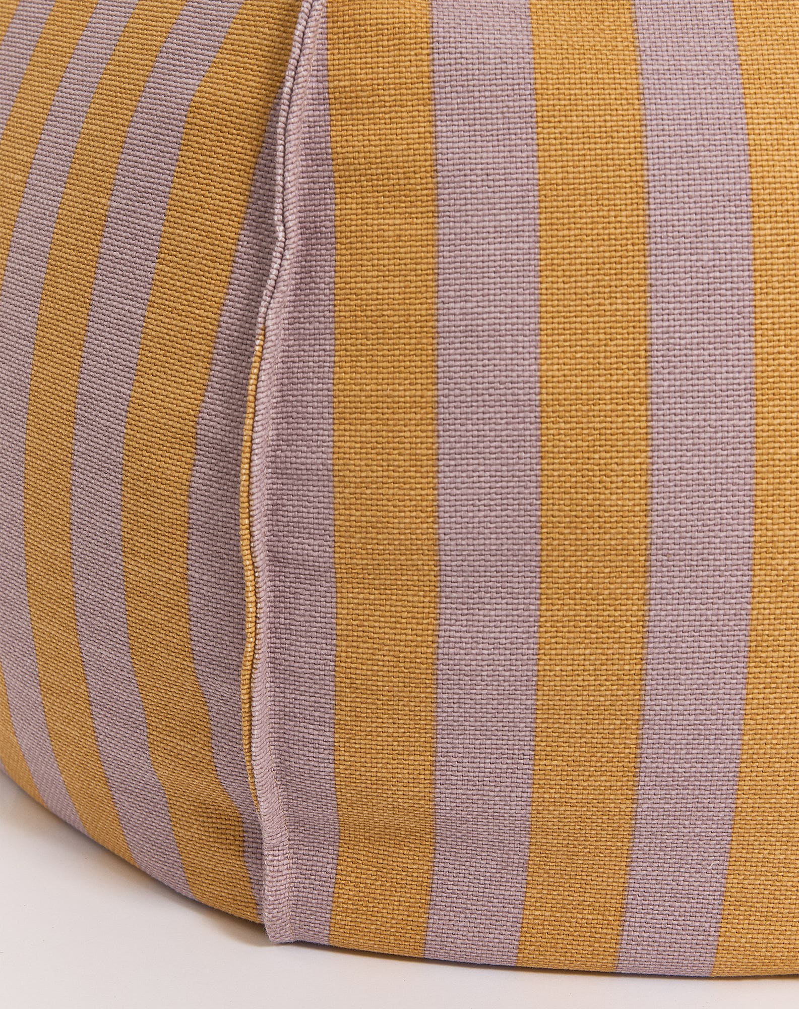 Pouf rond à rayures - taille enfant - vibes | Jaune