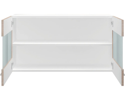 Flex Well wandkast met glazen deur Samoa BxDxH 100 x 32 x 55 cm sonoma eiken mat gedemonteerd scharnier links rechts