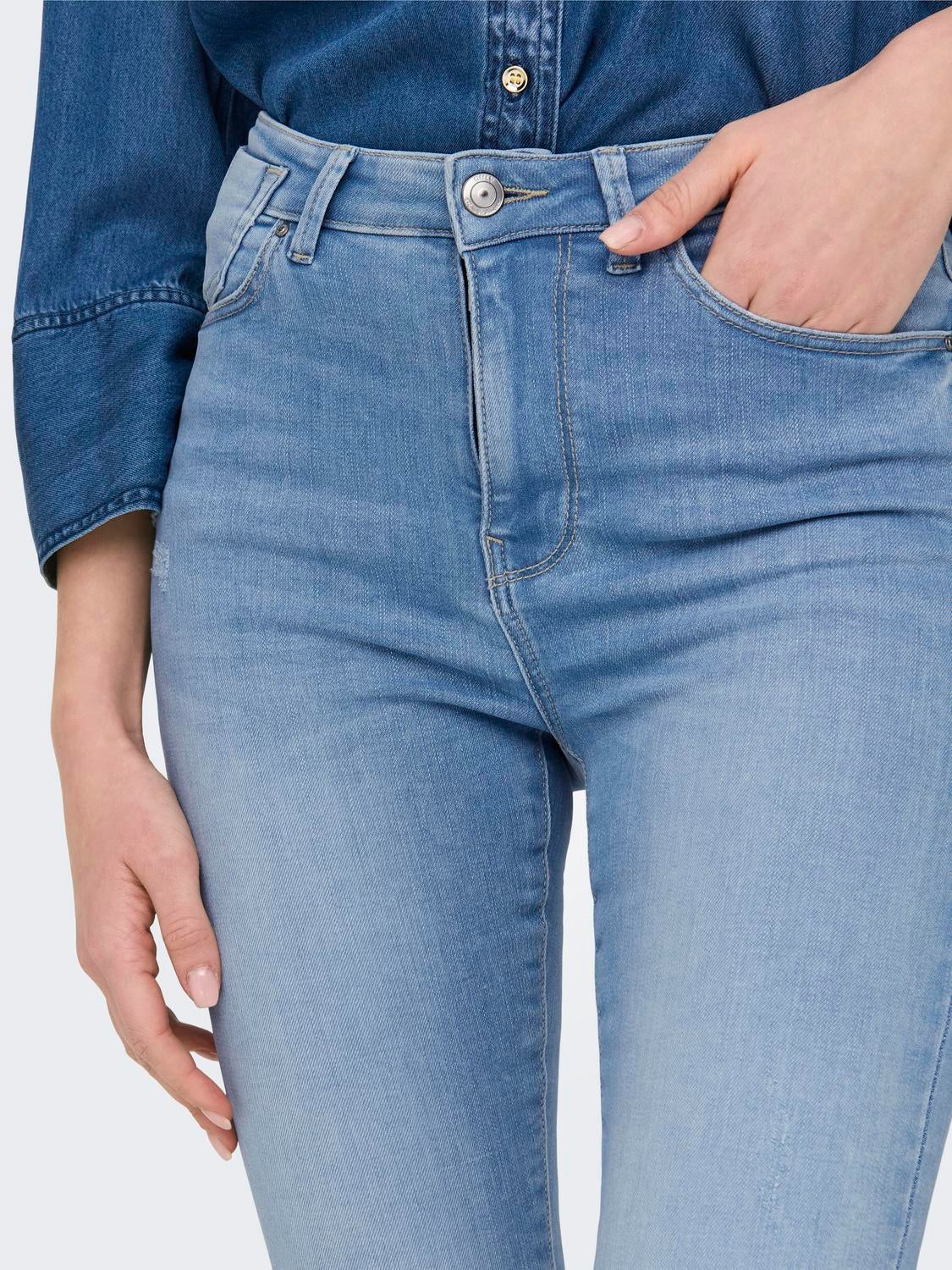 ONLFOREVER Hohe Taille Skinny Fit Jeans Light Blue Denim
