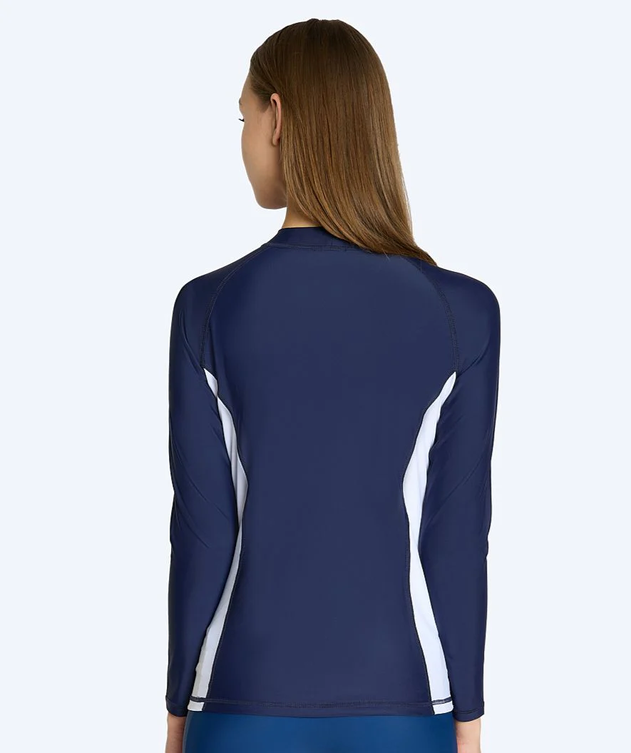 Watery UV-trøje til kvinder - Talcott Langærmet Rashguard - Mørkeblå/hvid