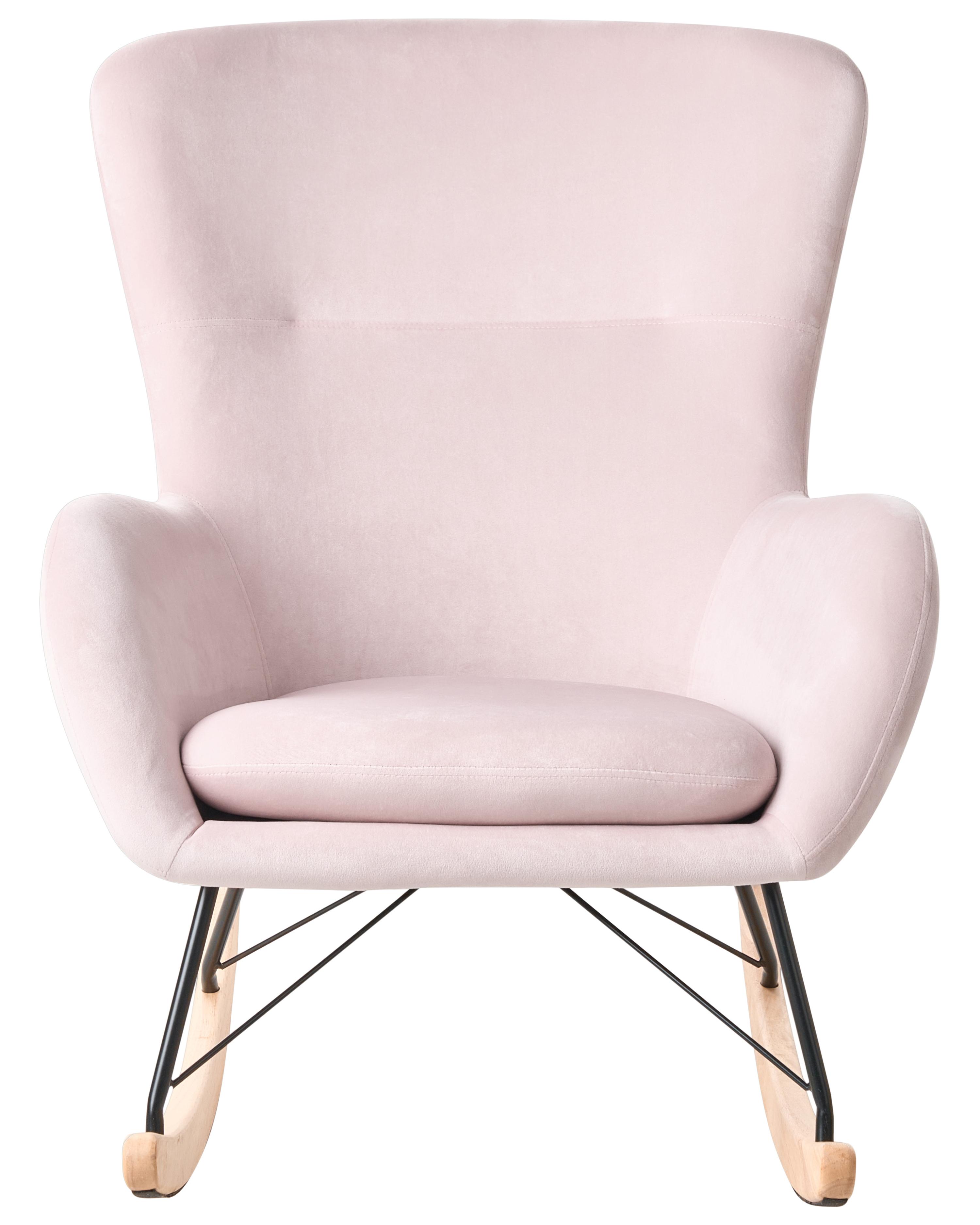Schommelstoel ELLAN Fluweel Roze