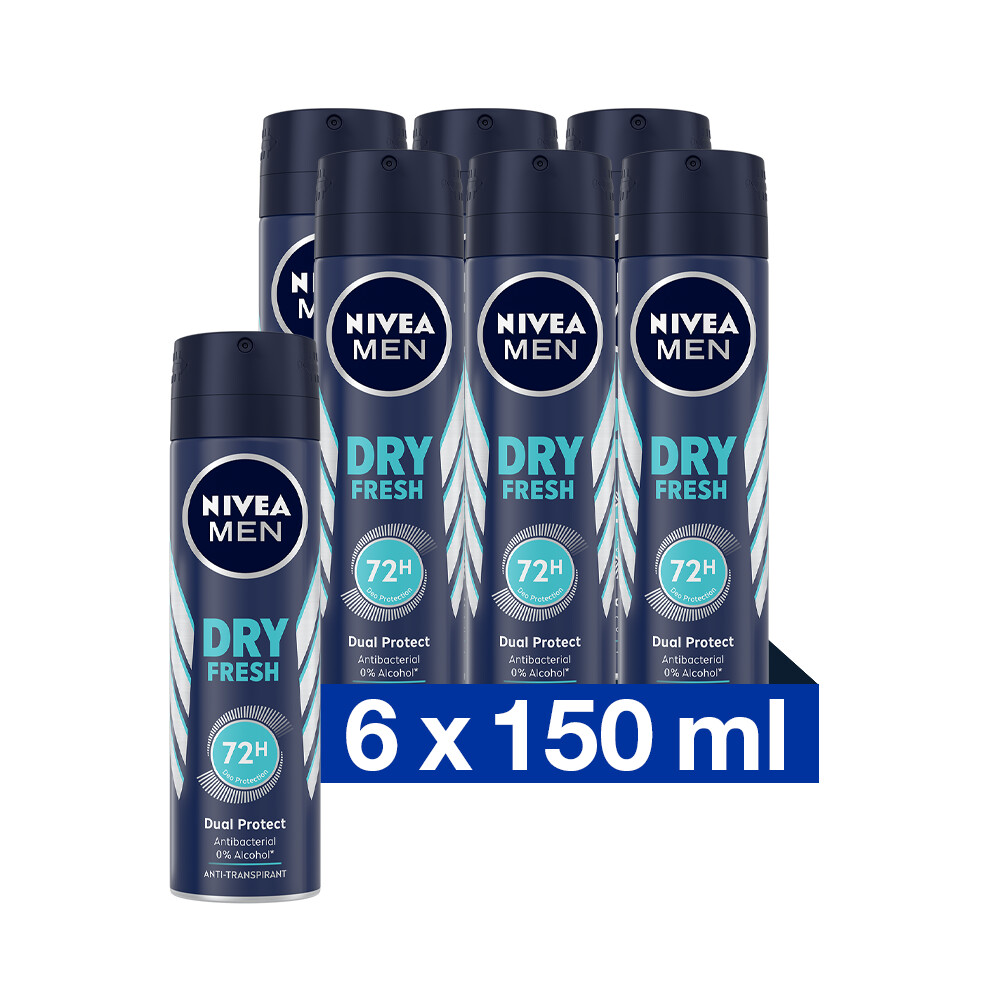 6x Nivea Men Deodorant Spray Dry Fresh150 ml