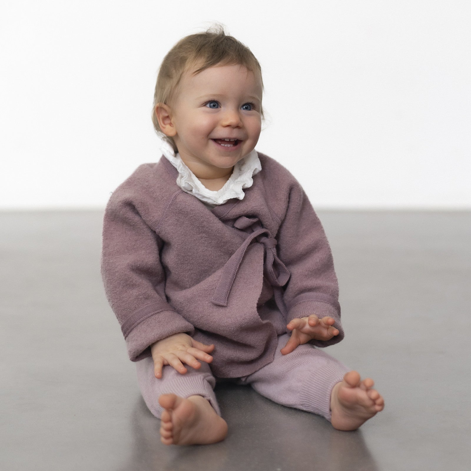 Baby Wollwalk-Jacke Schurwolle mauve