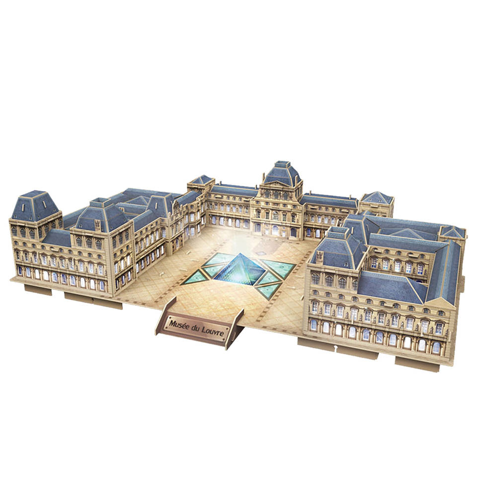 3D-puzzel van de Louvre met Ledverlichting