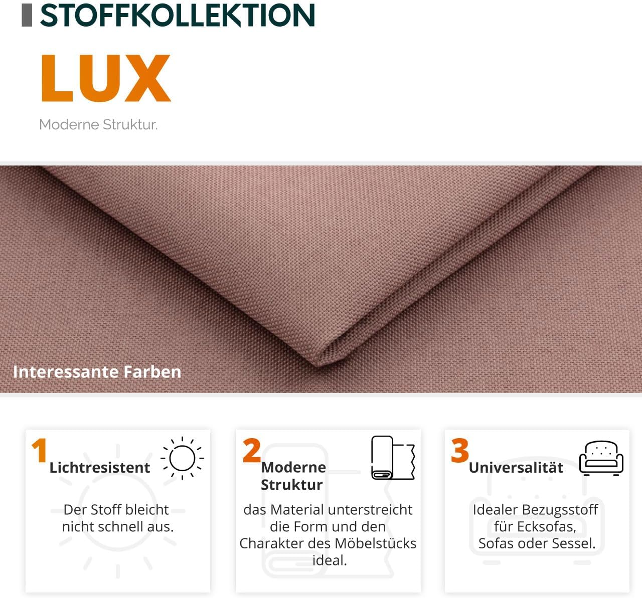 Mirjan24 Eckcouch Ecksofa Niko, Design Sofa Couch mit Schlaffunktion U-Sofa Große Farbauswahl Wohnlandschaft (Ecksofa Rechts, Lux 06 + Lux 06 + Lux 05)