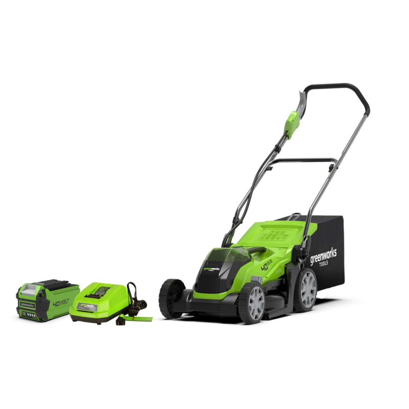 Tondeuse greenworks 40v - coupe de 35cm - 1 batterie 2,0ah - 1 chargeur - g40lm35k2