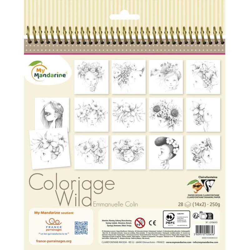 Carnet de coloriage Wild 1 - Rose