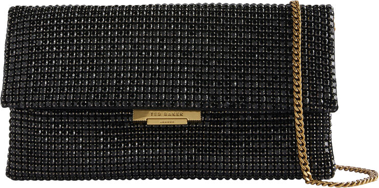 Ted Baker KRISTN Crystal Long Fold Over Cross Black