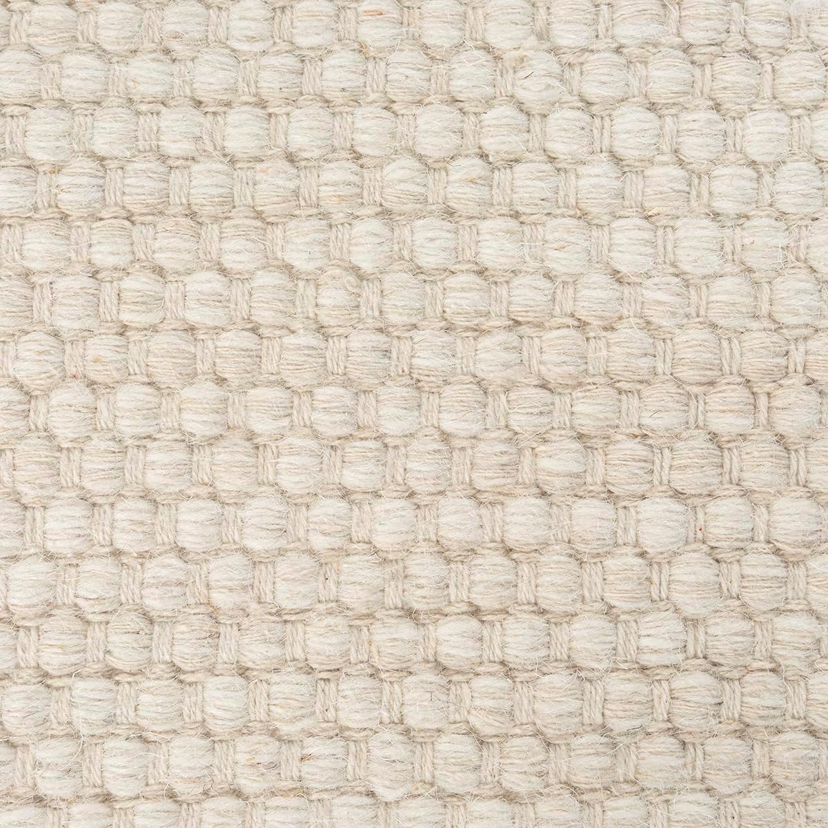 the carpet Deluxe Wool Handgewebter Wollteppich im natürlichen skandinavischen Boho-Look, Handarbeit für einen einzigartigen Stil, Creme, 240 x 340 cm