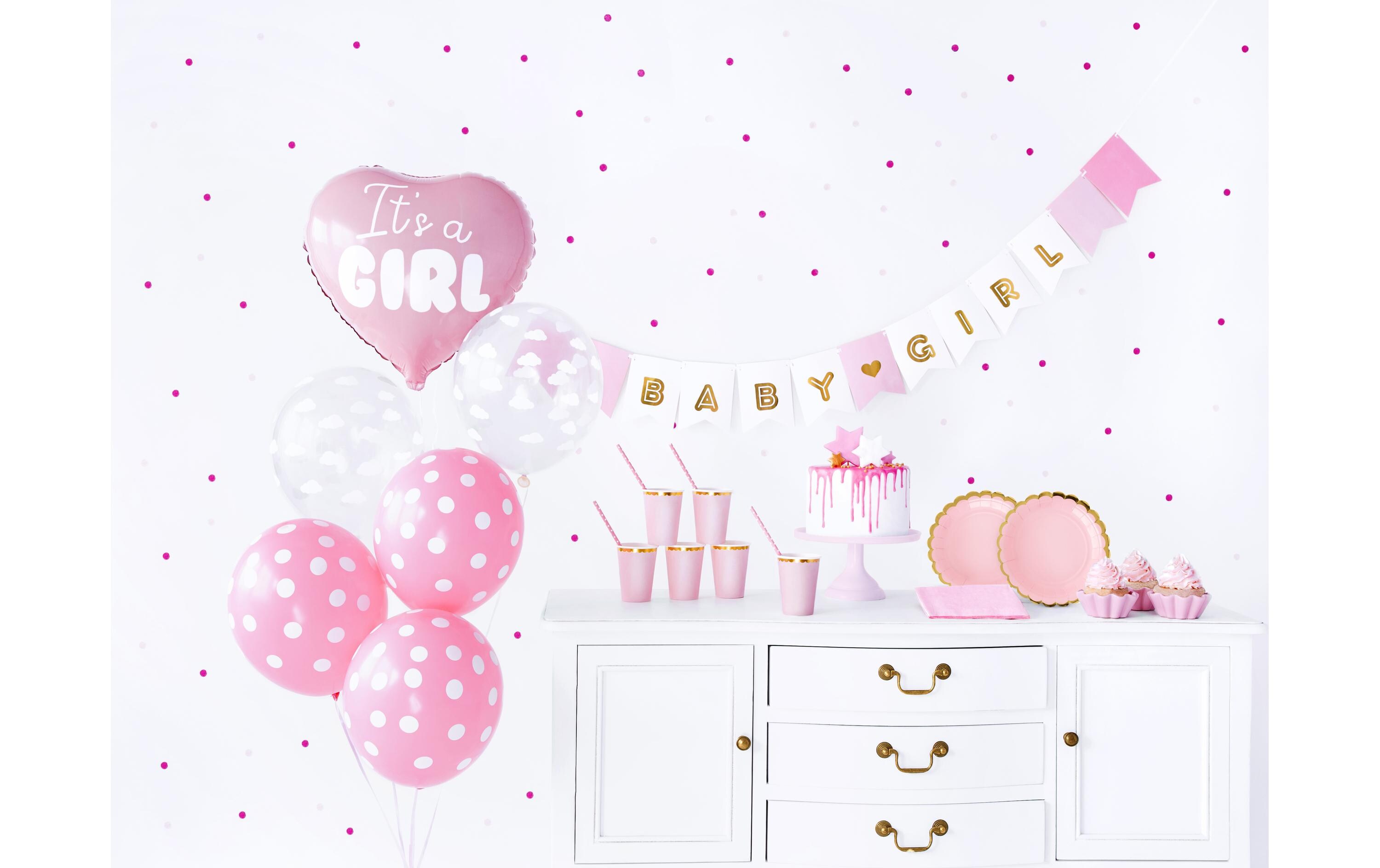 Partyset Its a girl 7-teilig, RosaBabyparty Set