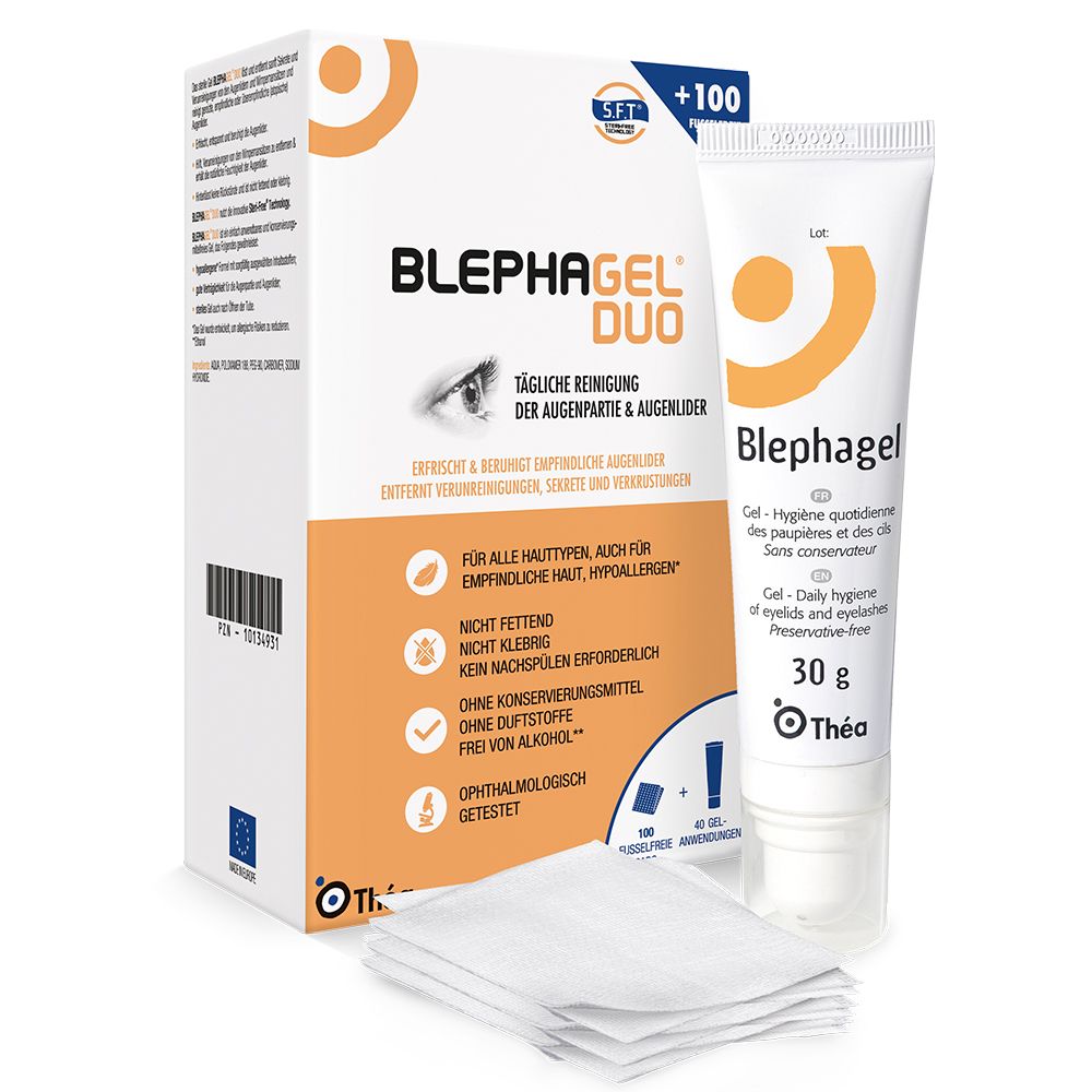 BLEPHAGEL Duo Gel 30g   100 Pads 1 Stk