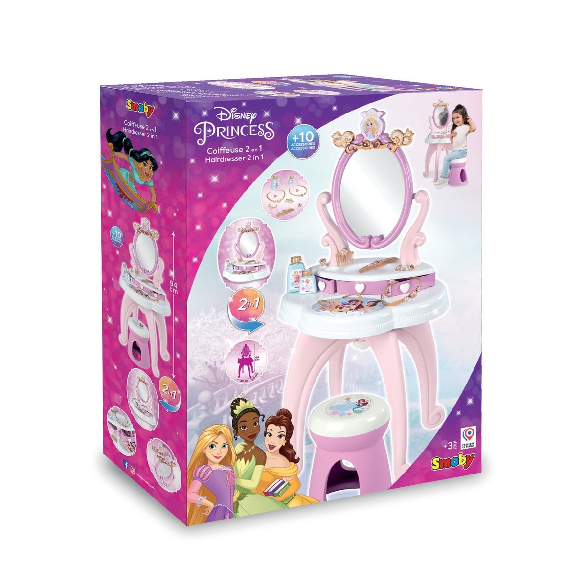 Coiffeuse 2 en 1  princesses