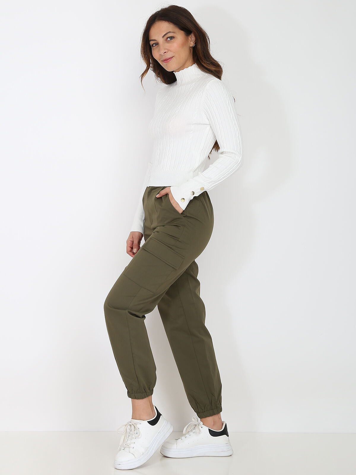 Pantalon cargo- Kaki