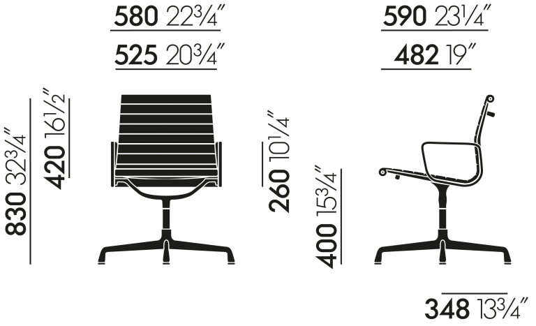 Vitra EA 108 stoel Hopsak ijsblauw/ivoor, onderstel verchroomd