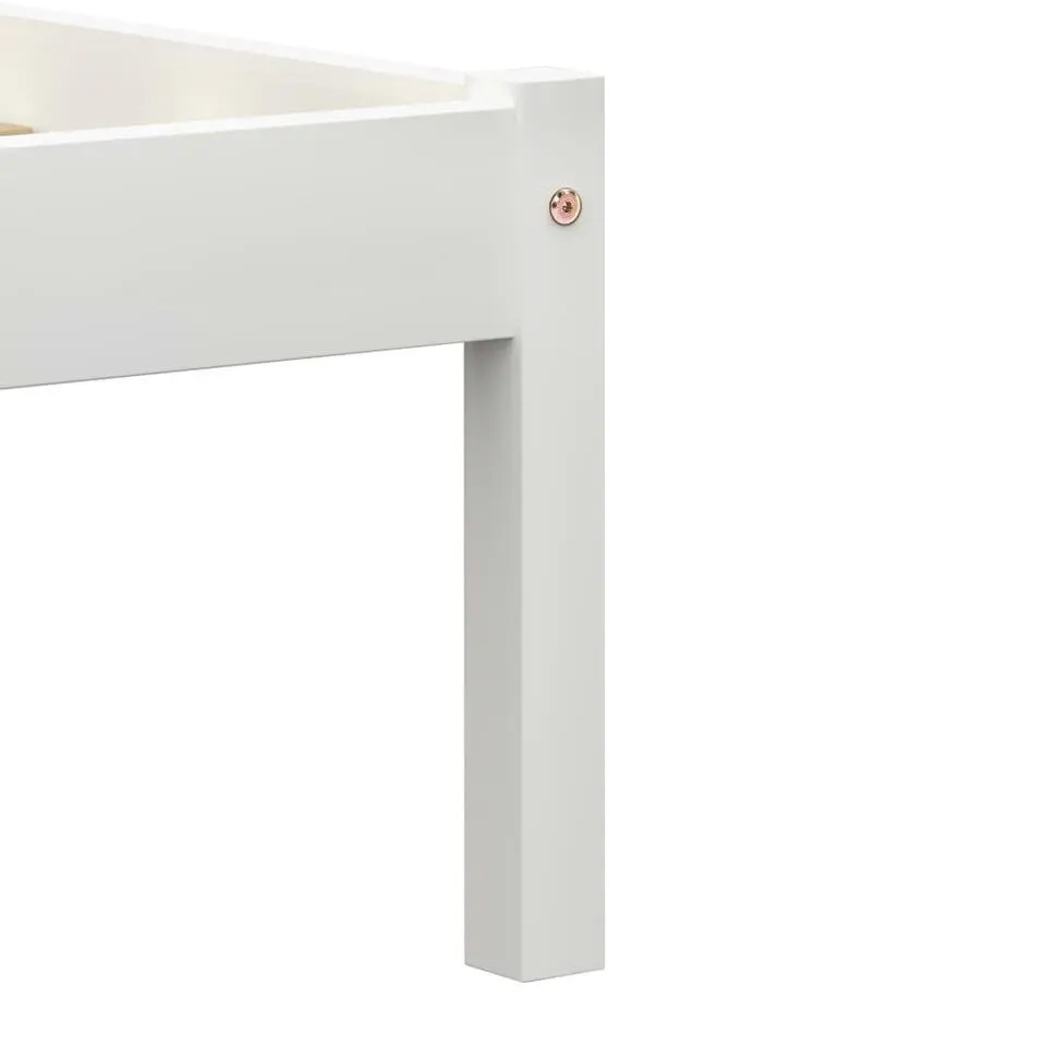 vidaXL - Bed frame met hoofdeinde - Wit - Massief grenenhout - 140x200 cm