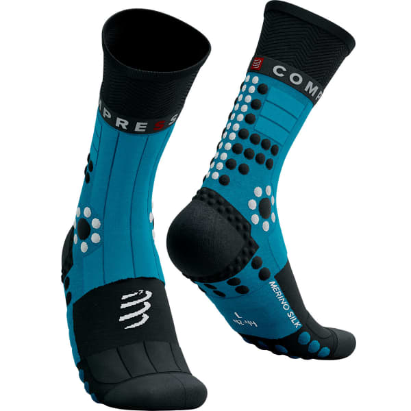 Chaussette running COMPRESSPORT PRO RACING SOCKS WINTER TRAIL MOSAIC BLUE/BLACK