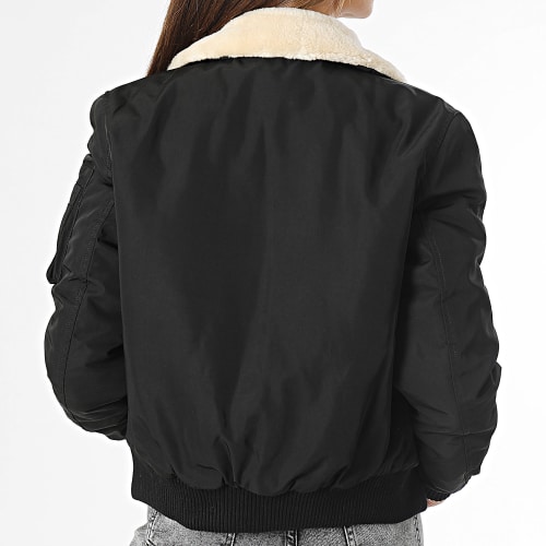 Bomber Femme Col Mouton Barcelone Noir