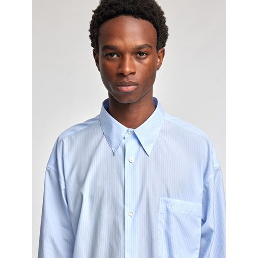 Annarr Volund-Poplin Classic Stripe Skjorte, Cashmere Blue, XL