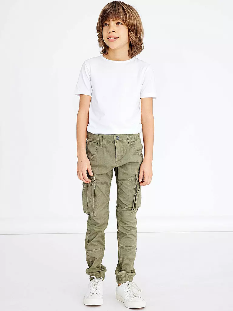 NAME IT Jungen Cargohose Regular Fit NITBAMGO  olive